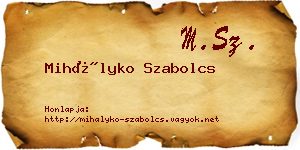 Mihályko Szabolcs névjegykártya